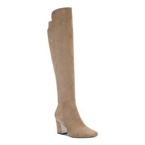 DKNY Womens Beige Cilli Square Toe Block Heel Zip-Up Dress Boots 11 M